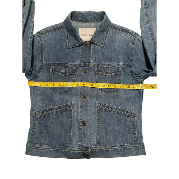 Telluride Clothing Co Denim Jacket Womens Small Blue Jean Distressed 100% Cotton - Picture 10 of 14